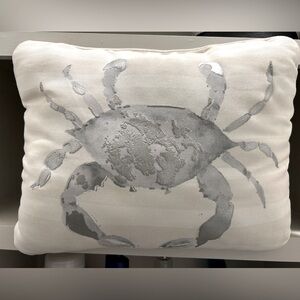 Thro by Marlo Lorenz metallic Gray Crab Decorative Pillow!